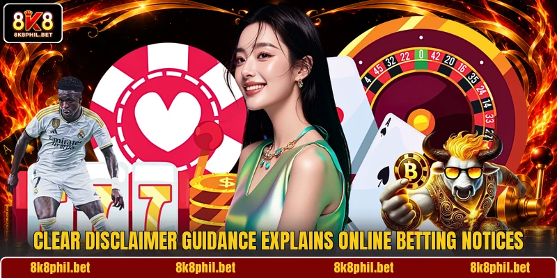 Clear disclaimer guidance explains online betting notices
