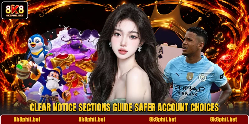 Clear notice sections guide safer account choices