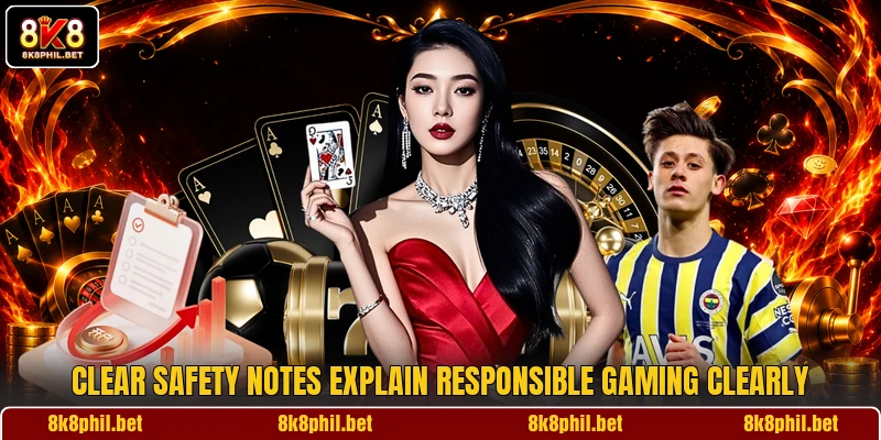 Clear safety notes explain responsible gaming clearly Clear safety notes explain responsible gaming clearly