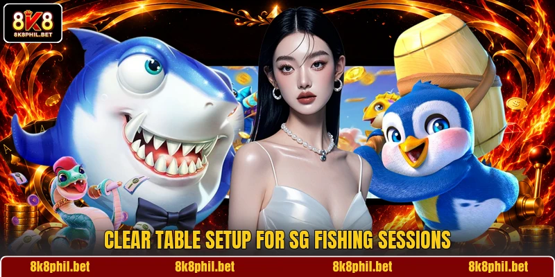 Clear table setup for SG Fishing sessions