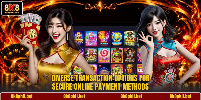 Diverse transaction options for secure online payment methods