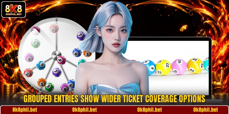 Grouped entries show wider ticket coverage options