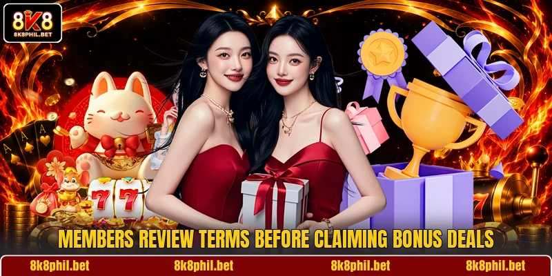 Members review terms before claiming bonus deals
