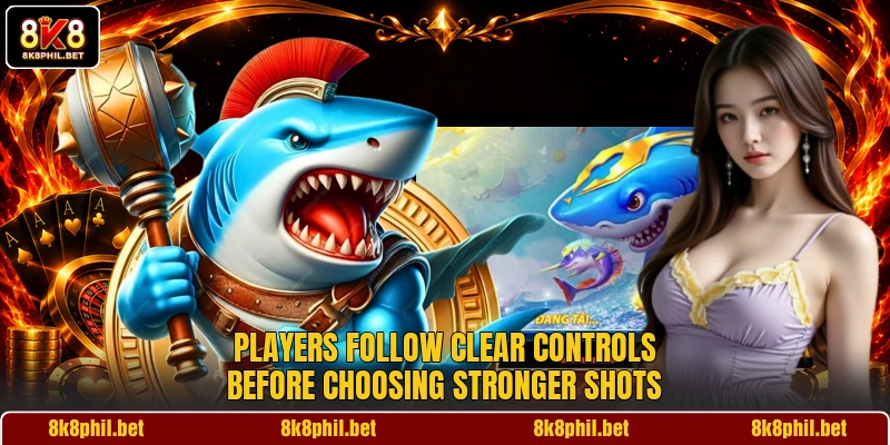 Players follow clear controls before choosing stronger shots