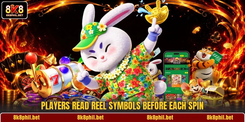 Players read reel symbols before each spin