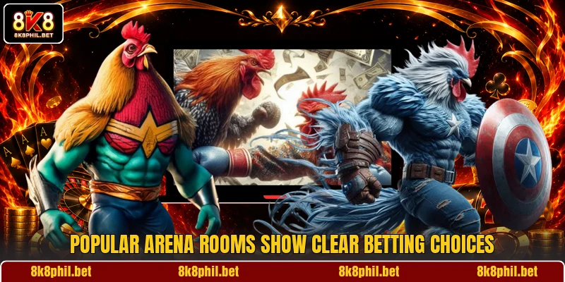 Popular arena rooms show clear betting choices Popular arena rooms show clear betting choices