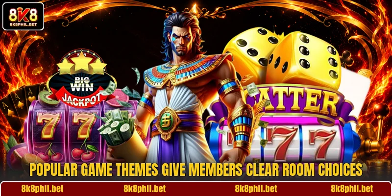 Popular game themes give members clear room choices