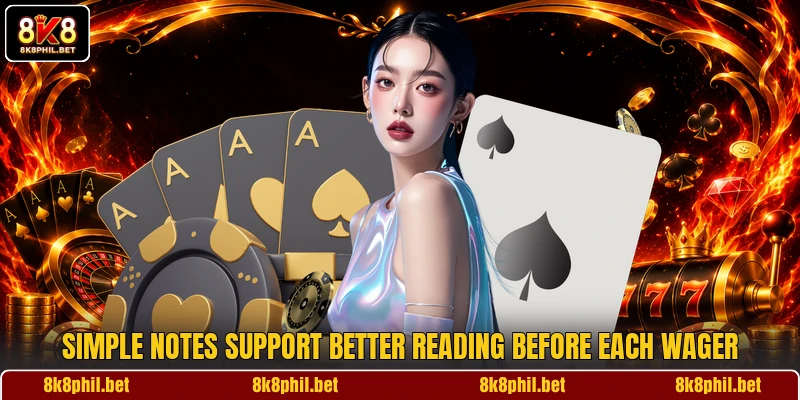 Simple notes support better reading before each wager Simple notes support better reading before each wager