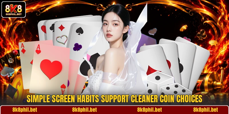 Simple screen habits support cleaner coin choices