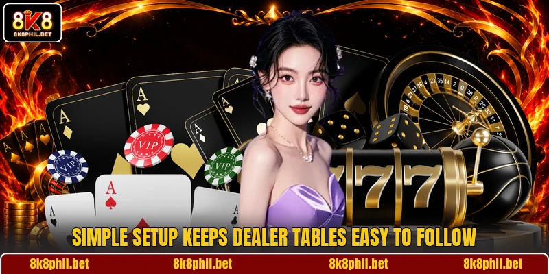 Simple setup keeps dealer tables easy to follow Simple setup keeps dealer tables easy to follow