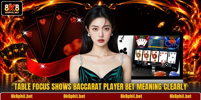 Table focus shows baccarat player bet meaning clearly Table focus shows baccarat player bet meaning clearly