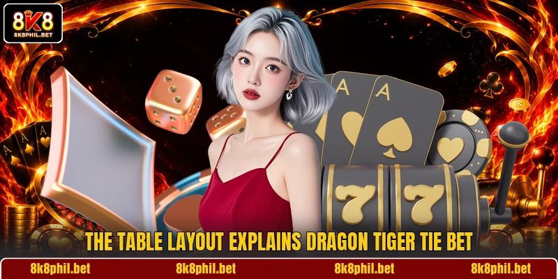 The table layout explains dragon tiger tie bet